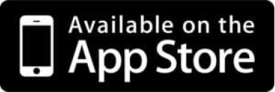 The app store logo with the words available on the app store.